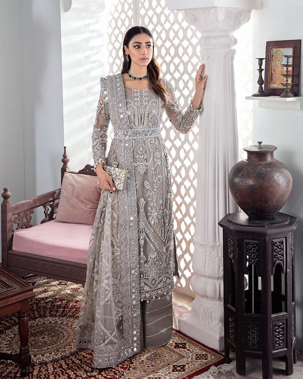 Gulnoor Embroidered Net 3-Piece Suit